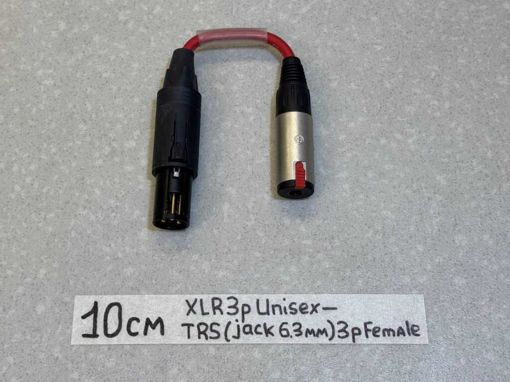 Кабель-переходник XLR_3pin(UNISEX)一JACK(TRS)_6.3mm(Female) RD(10)См-2