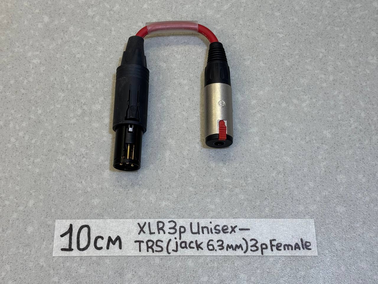 Кабель-переходник XLR_3pin(UNISEX)一JACK(TRS)_6.3mm(Female) RD(10)См-2