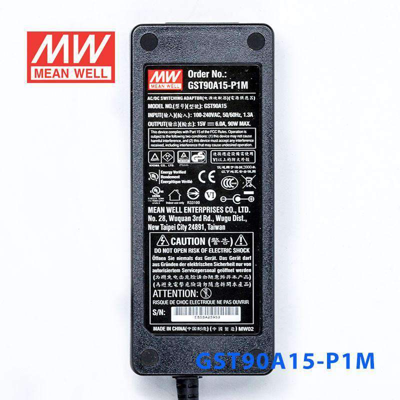 Блок питания MEAN WELL GST90A15-P1M, 15B,6A,90Вт (адаптер) разъем 5.5x2.5-2