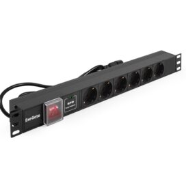Блок розеток ExeGate ServerPro PDU-19H609 Al-6S-C14-2CU-SPD1 вилка C14 2м