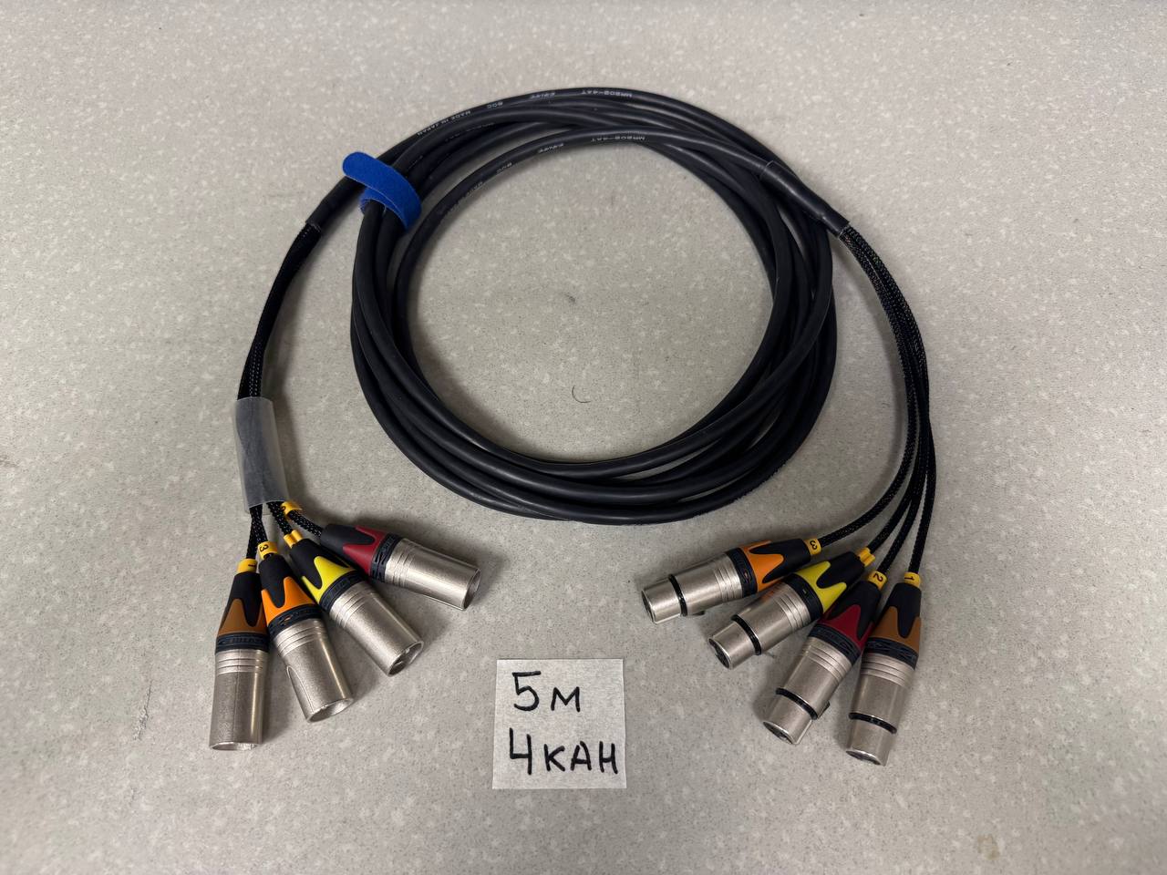 Мультикор (ЗВУК) XLR_3pin(M)-XLR_3pin(F) 4 канала(4вх,4вых) BK (5)Метров-2