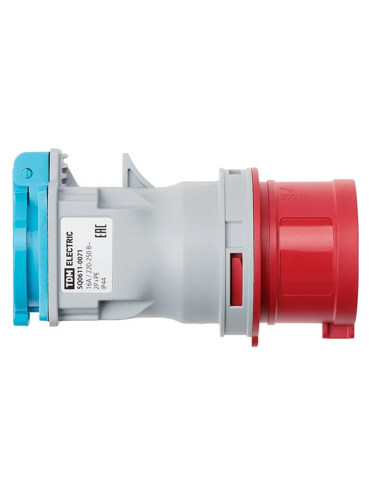 Адаптер TDM ELECTRIC IP44 16A с 3Р+PЕ+N 380В на 2Р+PЕ 220В SQ0611-0071-6