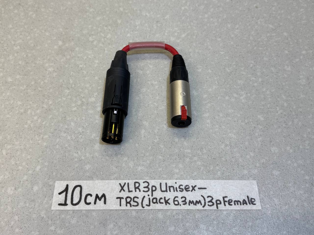 Кабель-переходник XLR_3pin(UNISEX)一JACK(TRS)_6.3mm(Female) RD(10)См-3