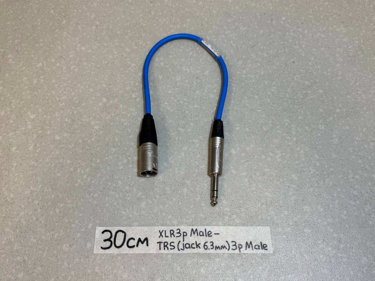 Кабель-переходник XLR_3pin(Male)一JACK(TRS)_6.3mm(Male) BL(10)См-2