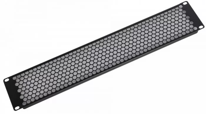 SYSMATRIX BP 0028.900 Фальш-панель 2U, перфорированная, цвет черный (RAL 9004)-1