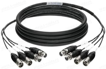 Мультикор (ЗВУК) XLR_3pin(M)-XLR_3pin(F) 4 канала(4вх,4вых) BK (10)Метров