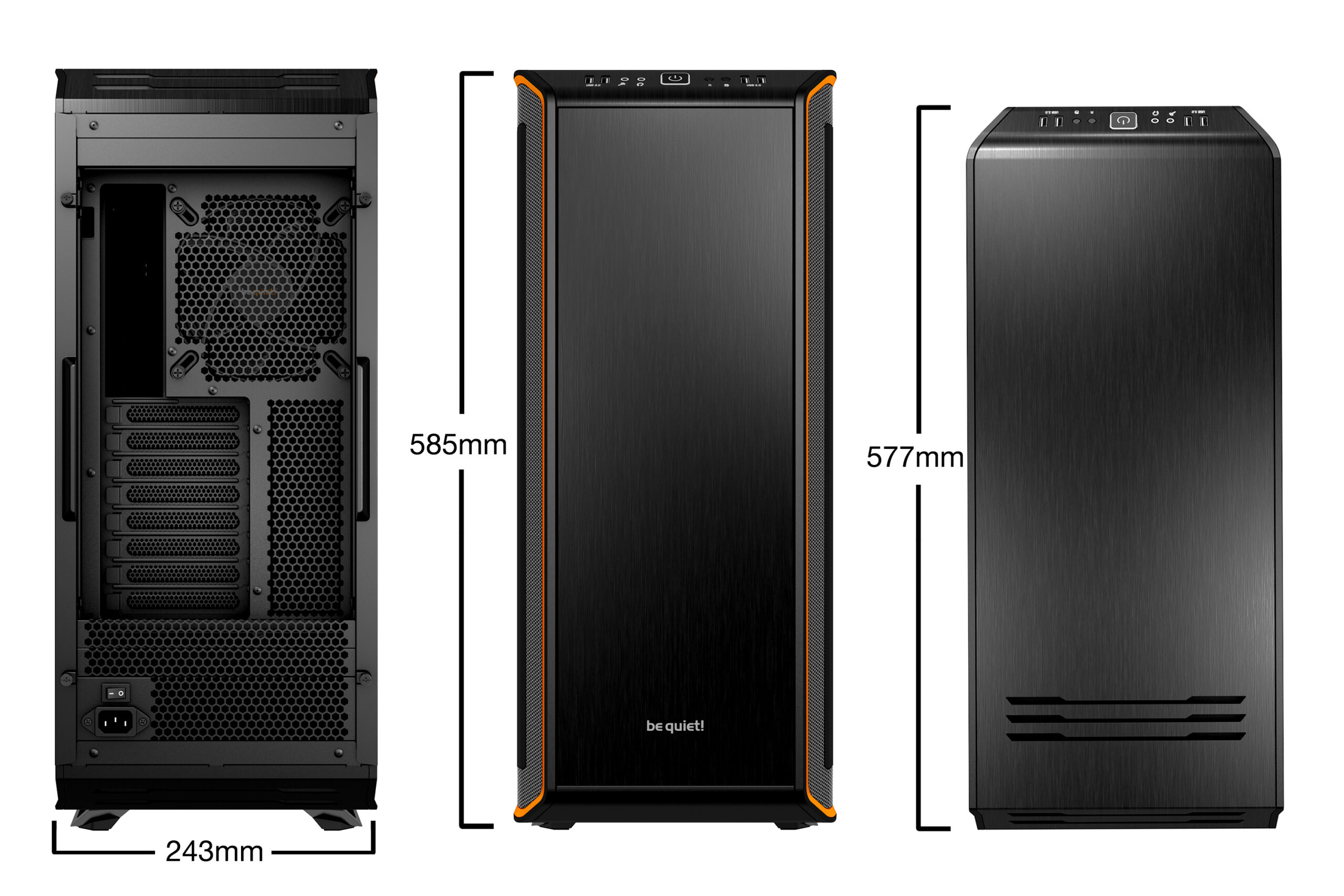 Компьютерный Корпус BeQuiet DARK BASE 900 ORANGE/Стекло [BG010]-6