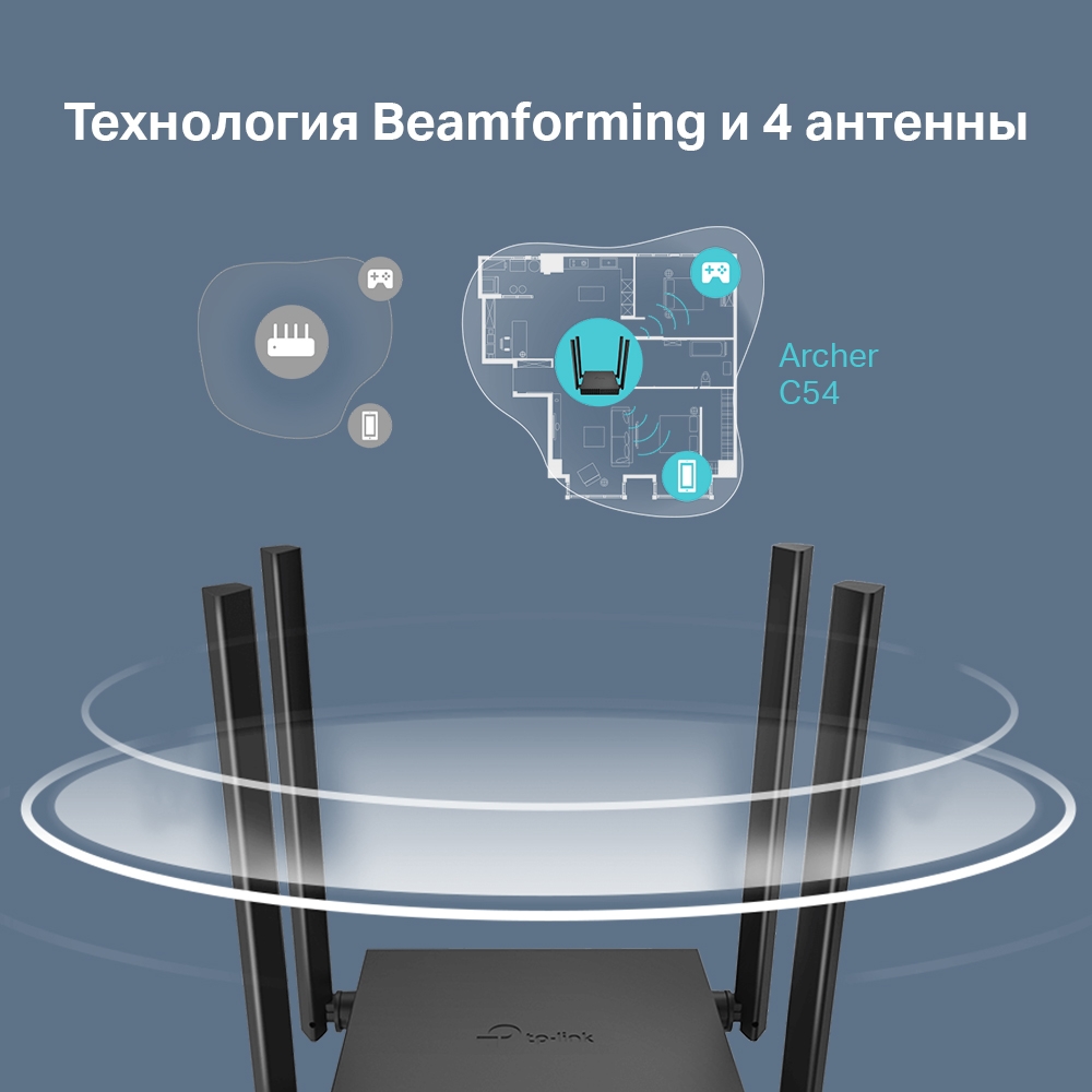 Маршрутизатор Беспроводной двухдиапазонный MU-MIMO TP-Link Archer C54-3