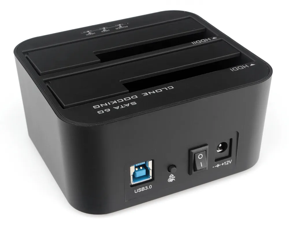 Докстанция USB 3.0 2,5/3,5 HDD/SSD SATA AgeStar 3UBT6-6G (BLACK), UASP, Clone, пластик, черный-3