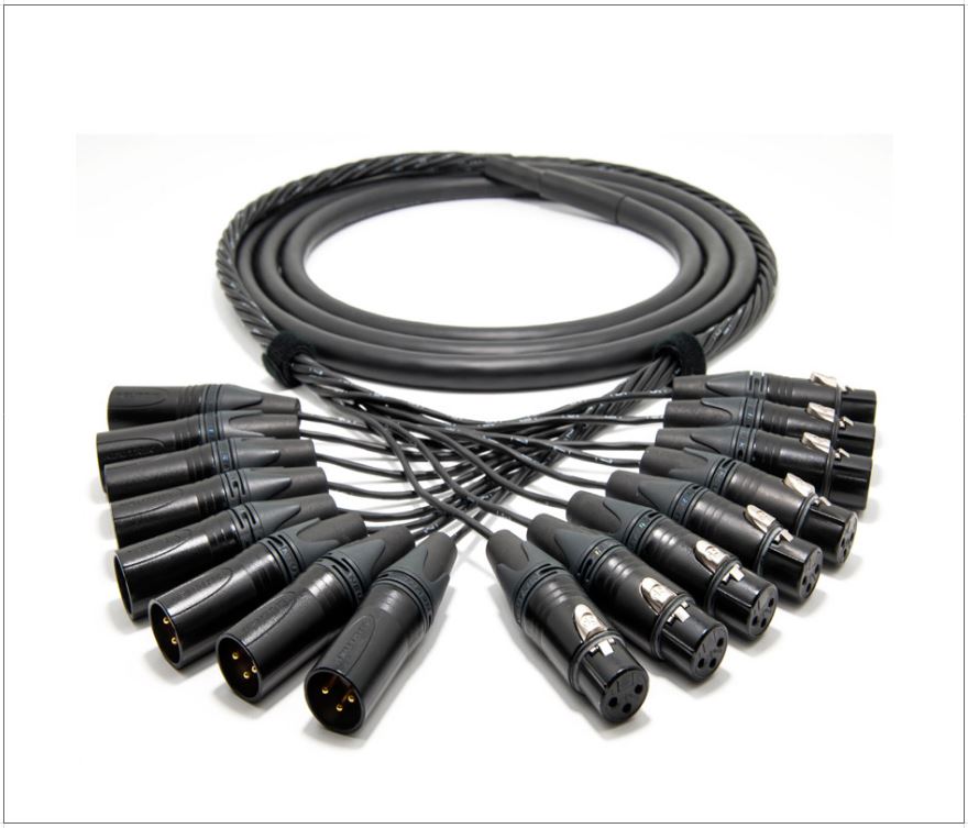 Мультикор (ЗВУК) XLR_3pin(M)-XLR_3pin(F) 8 каналов(8вх,8вых) BK (10)Метров-2