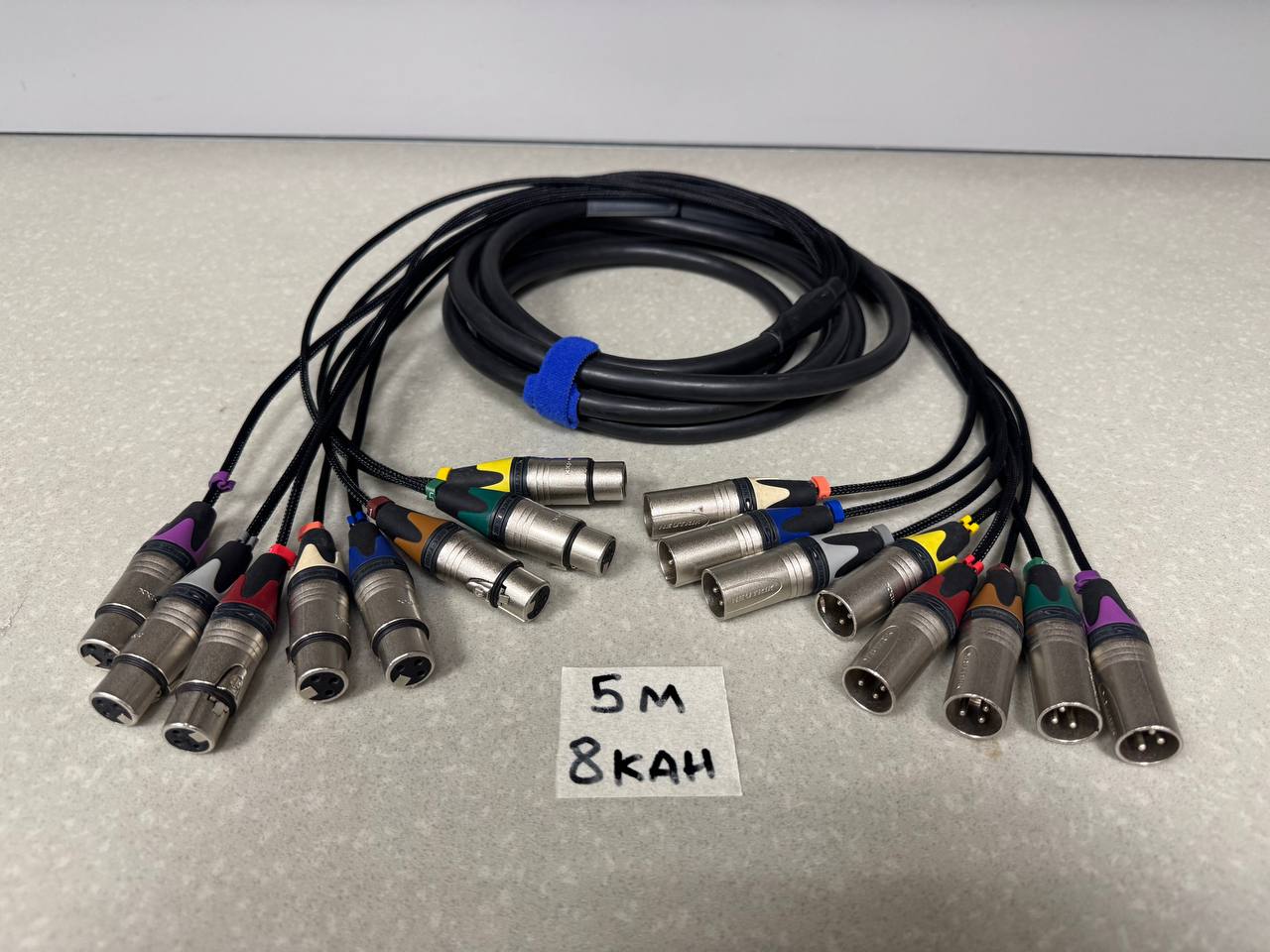 Мультикор (ЗВУК) XLR_3pin(M)-XLR_3pin(F) 8 каналов(8вх,8вых) BK (5)Метров-2