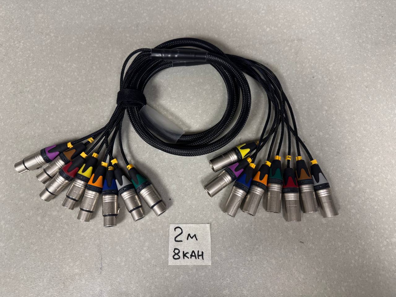 Мультикор (ЗВУК) XLR_3pin(M)-XLR_3pin(F) 8 каналов(8вх,8вых) BK (2)Метров-1