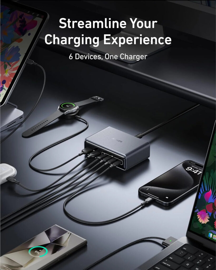 Зарядное Устройство USB Anker Prime 200W 6 Port GaN (A2683341) КОМПЛЕКТ-3