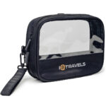 Сумка для мелочей на молнии Прозрачная/Черная IQtravels (15x22x5см)