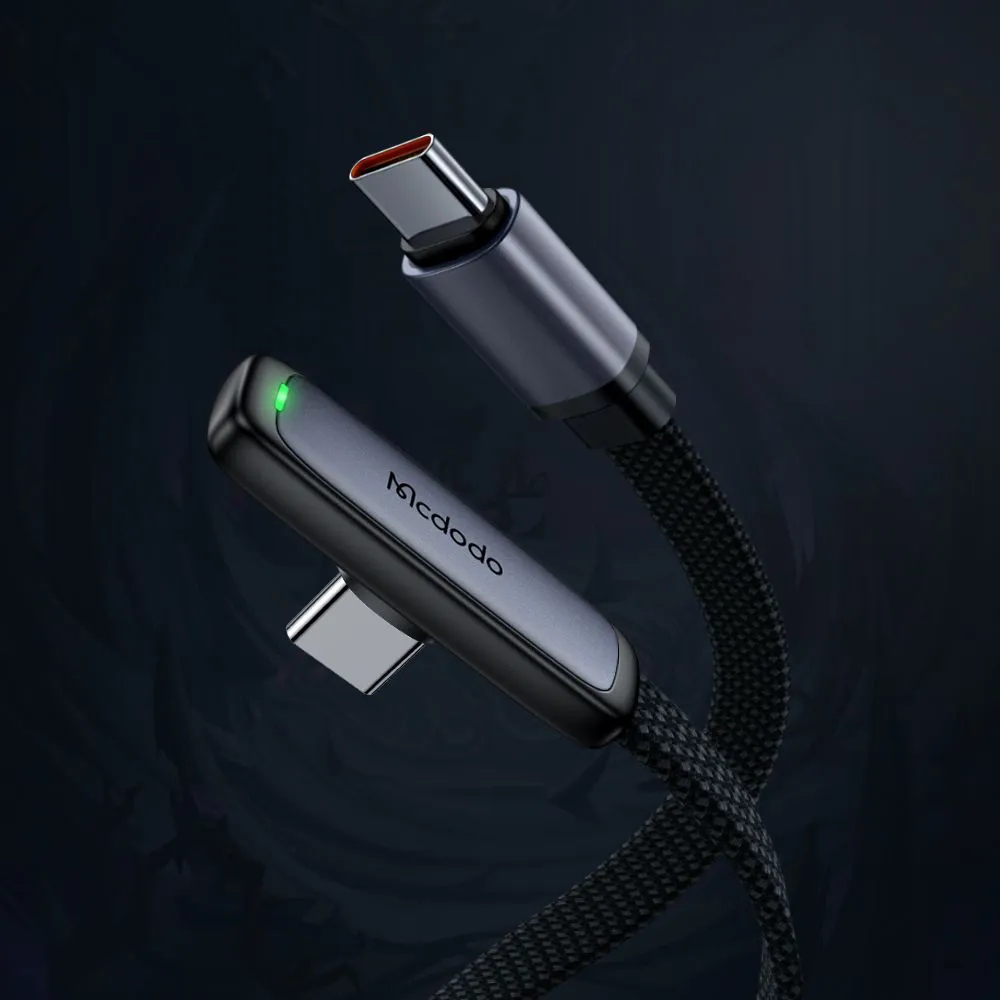 Кабель USB 2.0 Type-C/Type-C угловой Mcdodo,Черно-серый,1.8 м-3
