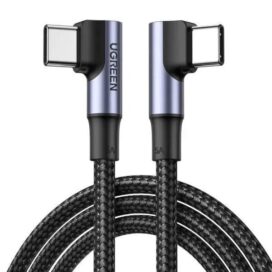 Кабель USB 2 Type-C/Type-C угловой Ugreen US323/70529 PD 60W,Черный,1м
