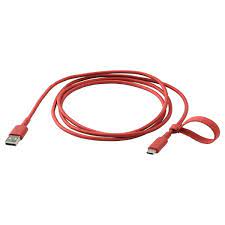 Кабель USB 2.0 Type-A/Type-C Ikea Lillhult,Красный в оплетке,1.5 м-2