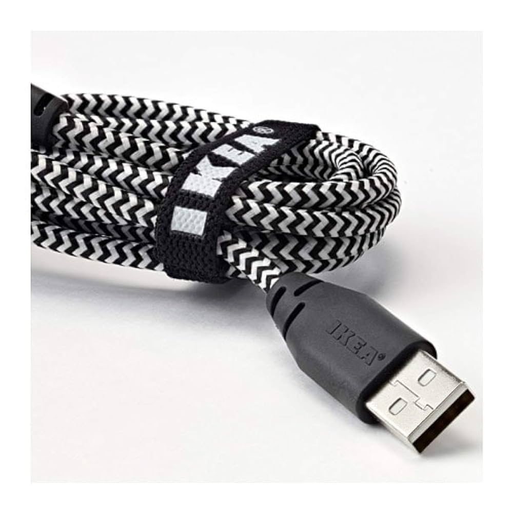 Кабель USB 2.0 Type-A/Micro-USB Ikea Lillhult,Черно-белый в оплетке,1.5 м-2