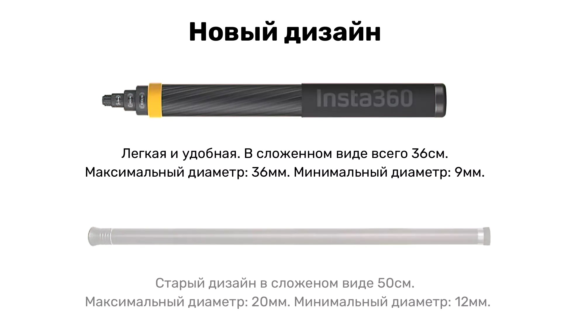 Монопод Insta360 Extended Edition Selfie Stick (0,36м,1,2м,2,4 м,3м)-4