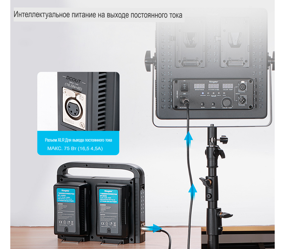 Зарядное устройство 4 канала/ Станция питания KingMa BP-4CH V-mount-5