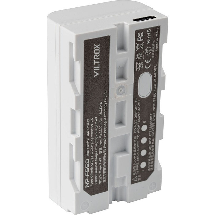 Аккумулятор Viltrox типа Sony NP-F550 2200mAh USB-C-3
