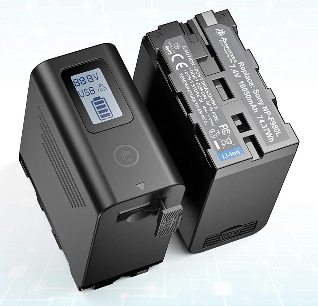Аккумулятор Powerextra NP-F980L повышенной ёмкости 10050мА с зарядкой от USB-2