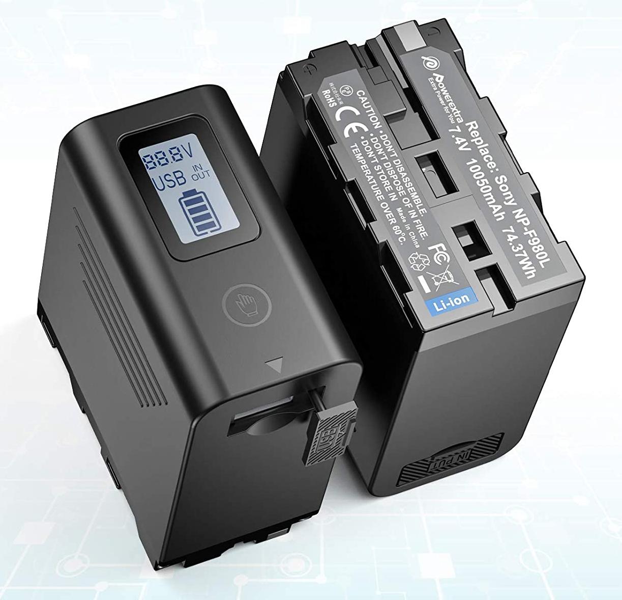 Аккумулятор Powerextra NP-F980L повышенной ёмкости 10050мА с зарядкой от USB-2