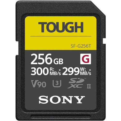 Карта памяти SDXC 256 Гб Sony SF-G256T TOUGH UHS-II V90 W-299/R-300 MB/s-1