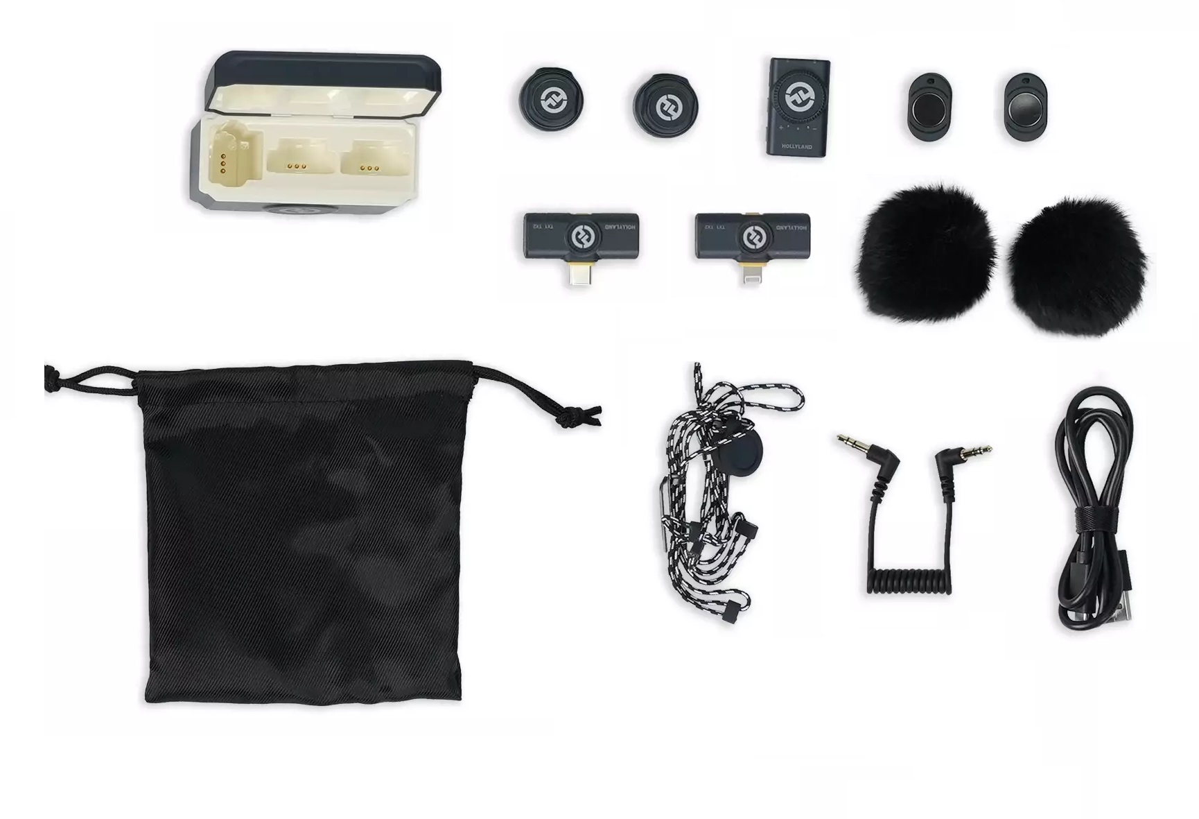 Радиосистема Hollyland Lark M2 Combo Чёрная КОМПЛЕКТ-K1 (RX-2шт + TX-1шт)-3