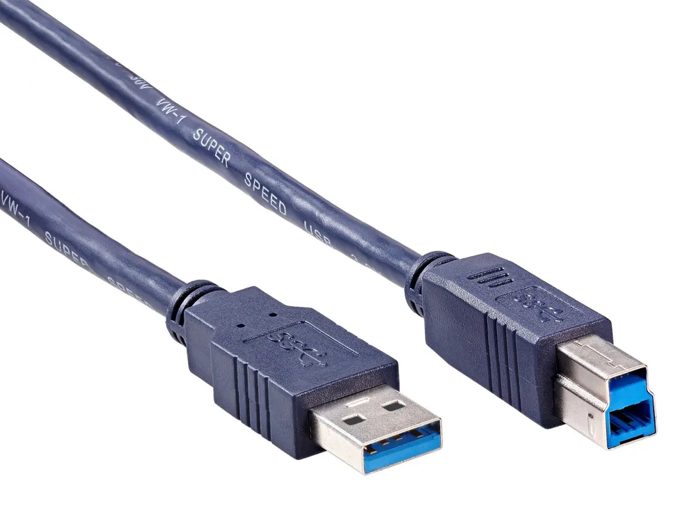 Кабель USB 3.0 (Type A - Type B) VCOM 1.8 метра синий (VUS7070-1.8M)-3