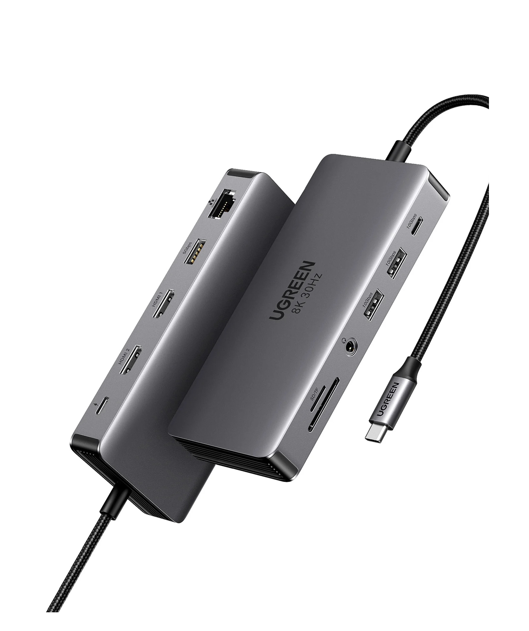 USB-концентратор UGREEN CM681 Revodok Pro 11-in-1 8Kх30Hz USB-C, цвет:серый-1