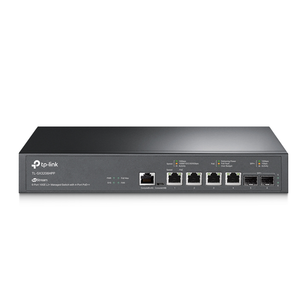 Коммутатор Управляемый 10 Гбит/с TP-Link JetStream TL-SX3206HPP (6 портов, PoE)-1