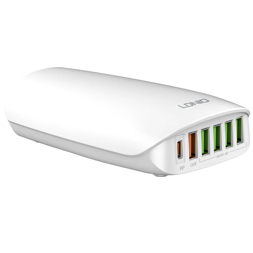 Зарядное Устройство USB Ldnio A6573C 5 порт. Type-A /1 порт Type-С/65Вт-4