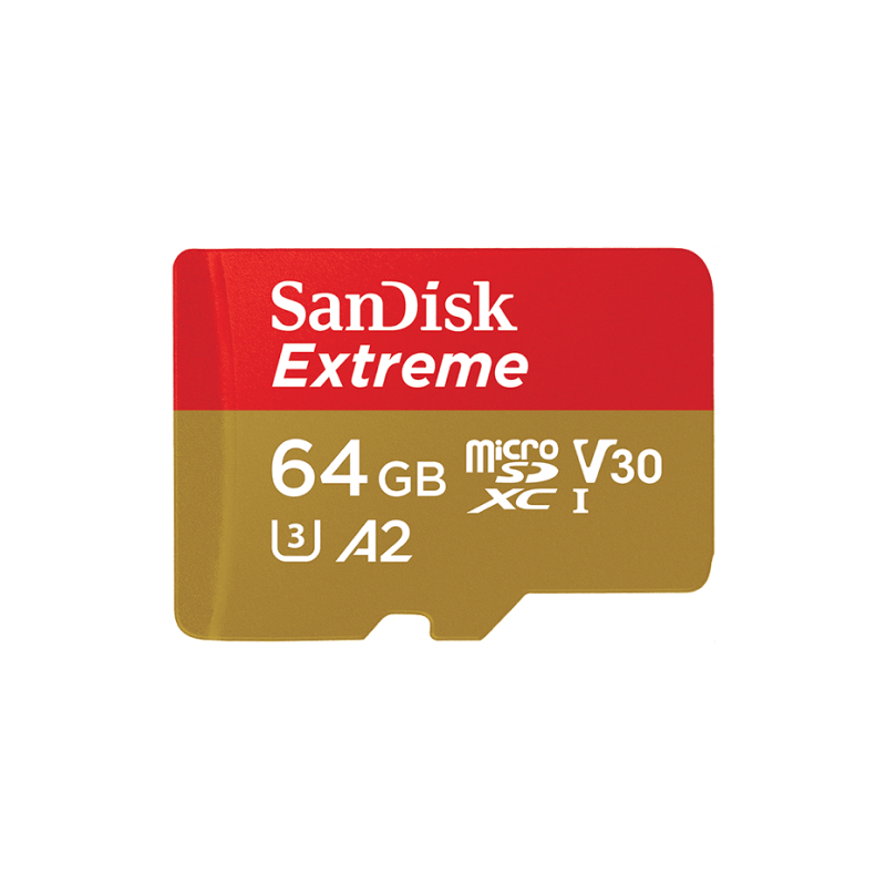 Карта памяти SanDisk Extreme microSDXC 64 Гб V30, UHS-I Class 3 (U3), Class 10 (SDSQXA2-064G-GN6MA)-1