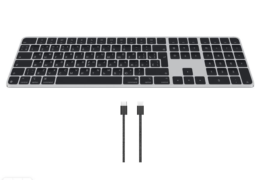 Клавиатура Apple Magic Keyboard Touch ID USB-C (MXK83LL/A Черная) +Кабель-1