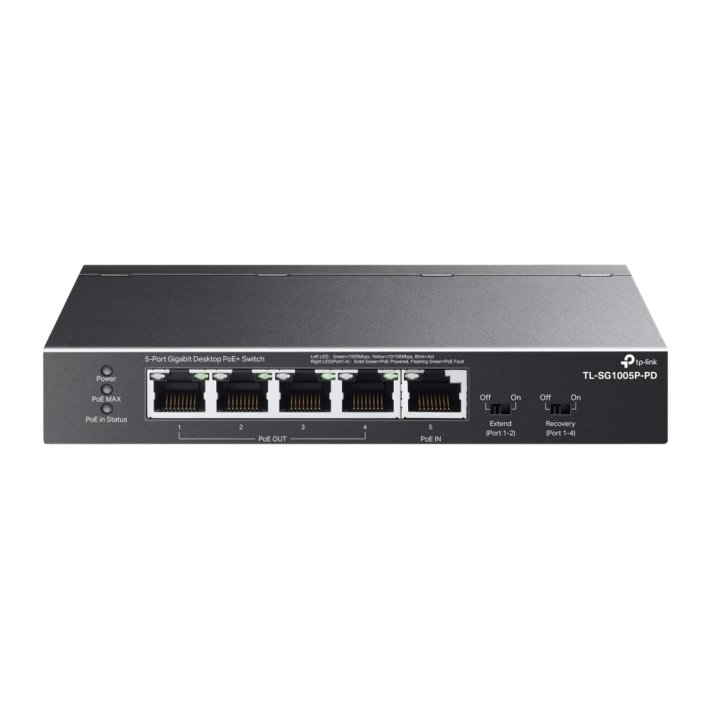 Коммутатор неуправляемый 1 Гбит/с TP-Link TL-SG1005P-PD (5 портов, PoE)-1