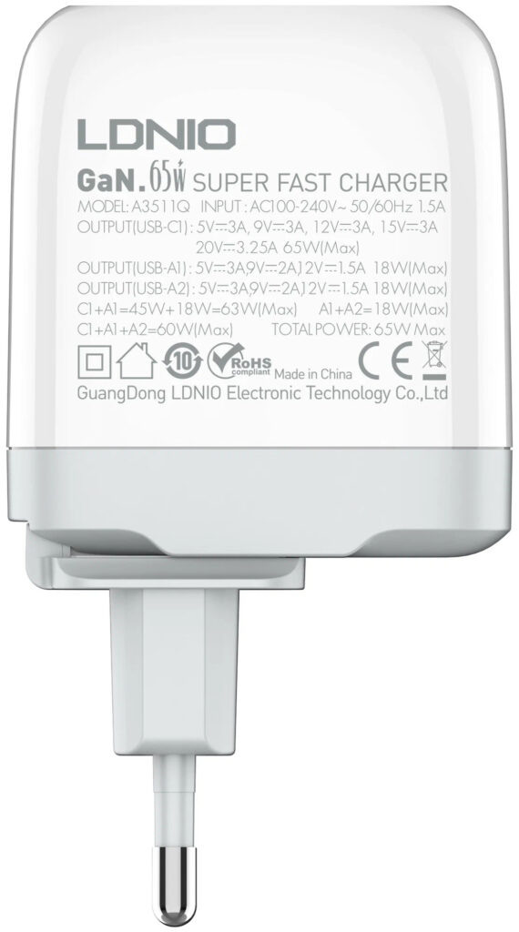 Зарядное Устройство USB Ldnio A3511Q 65W GaN PD+QC-2