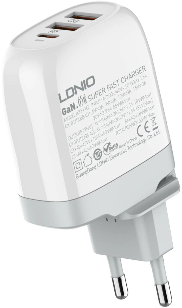 Зарядное Устройство USB Ldnio A3511Q 65W GaN PD+QC-3