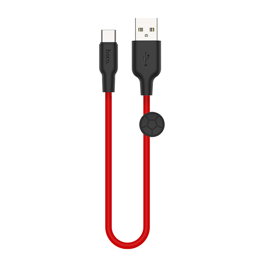 Кабель Зарядный USB 2.0 Type-A/Type-C Hoco x21 plus silicone Красный,0.25 м-1
