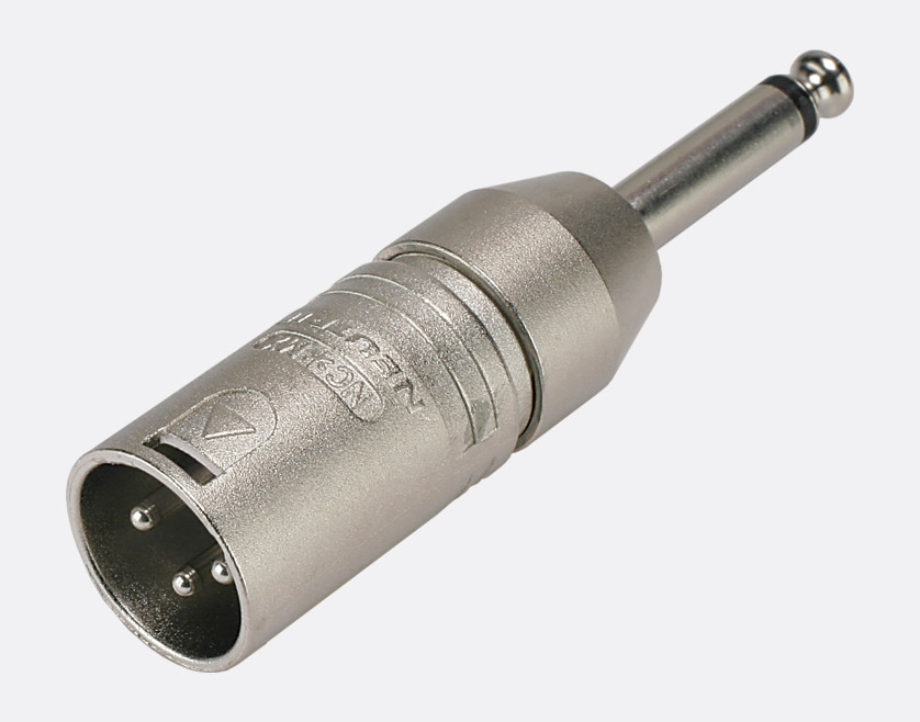 Адаптер с Jack 6.3 мм 2pin (папа) на XLR 3pin (папа) Neutrik (3MX-2P)-1