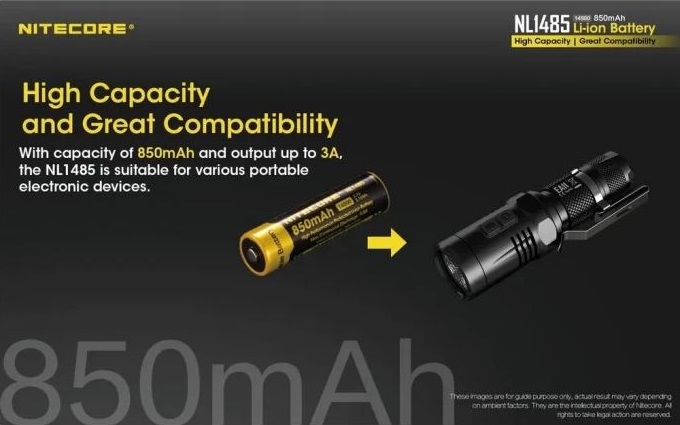Аккумулятор 14500 Nitecore NL1485 9972 (Li-ion;850mAh;3.7V;Защищенный) 1шт-3