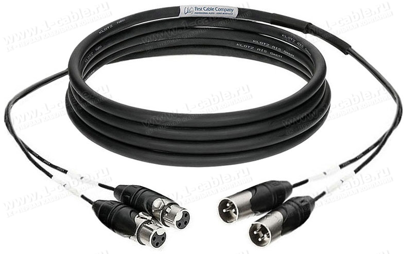 Мультикор (ЗВУК) XLR_3pin(M)-XLR_3pin(F) 2 канала(4вх,4вых) BK (10)Метров-1