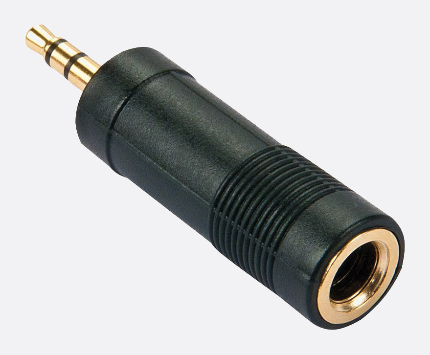 Адаптер 3p 6.35mm jack (мама) 3p на 3.5mm jack (папа) Lindy (35621)-1