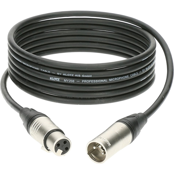 Кабель микрофонный XLR_3pin(Male) - XLR_3pin(Female)  BK Толстый Прокладной Ø6mm 5М-1