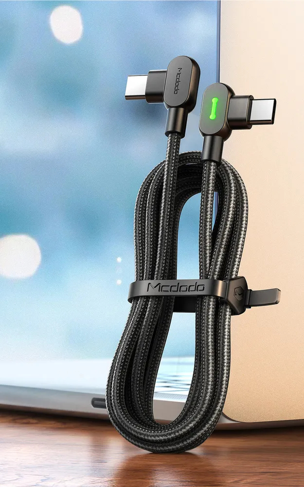 Кабель USB 2.0 Type-C/Type-C угловой Mcdodo,Черный,2 м-3