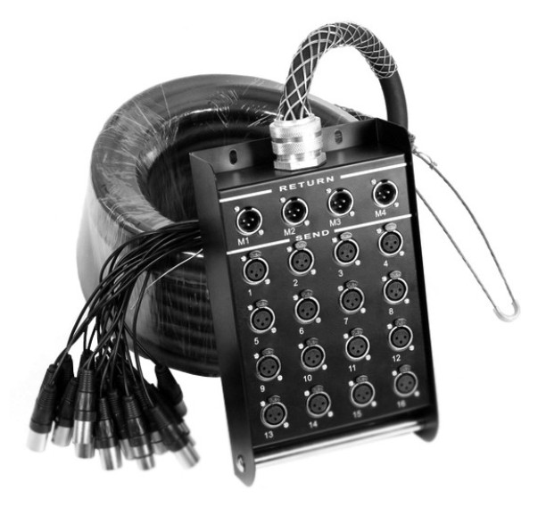 Мультикор (ЗВУК) XLR-XLR 16 каналов(12вх,4вых) MrCable BK (30)Метров-1