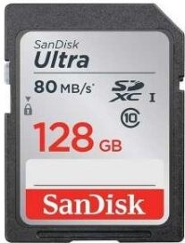 Карта памяти SanDisk Ultra 128GB up to 80MB/s C10 UHS-I SDXC